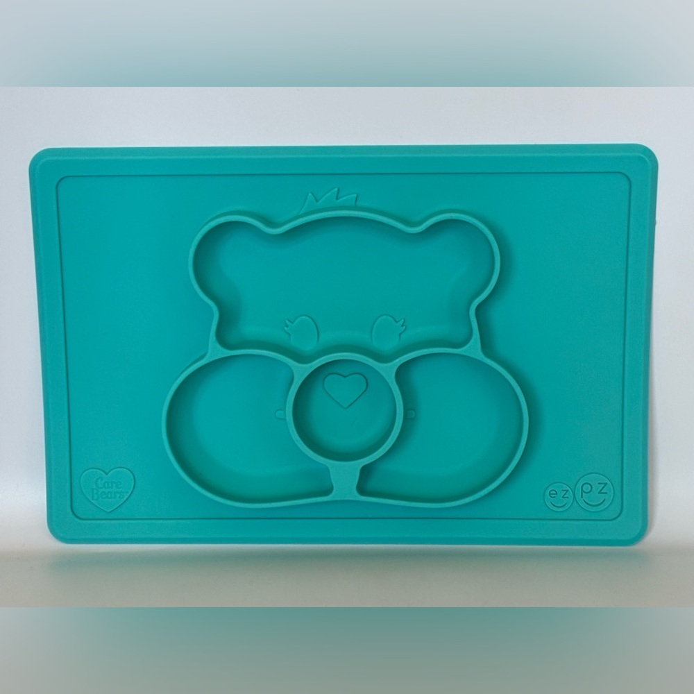 Ezpz Care Bear Silicone Plate Mat Turquoise Teal BPA-PBA-Lead-Phthalate Free